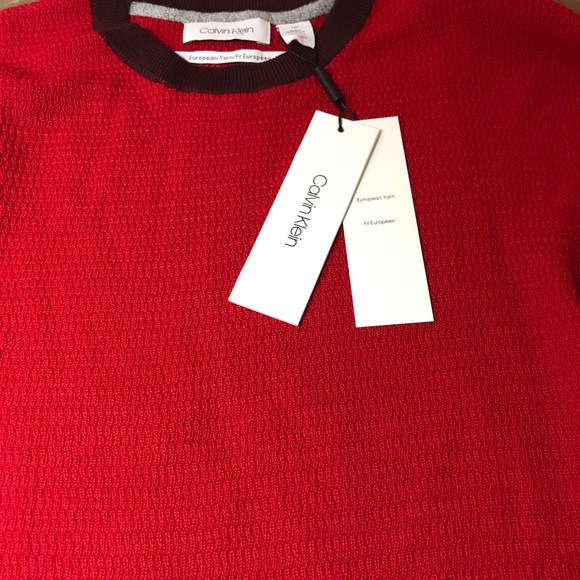 Calvin Klein European Yarn Sweater Red - Picture 3 of 9